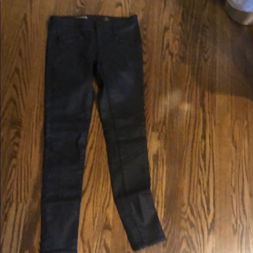 Ag waxed black jeans with zipper